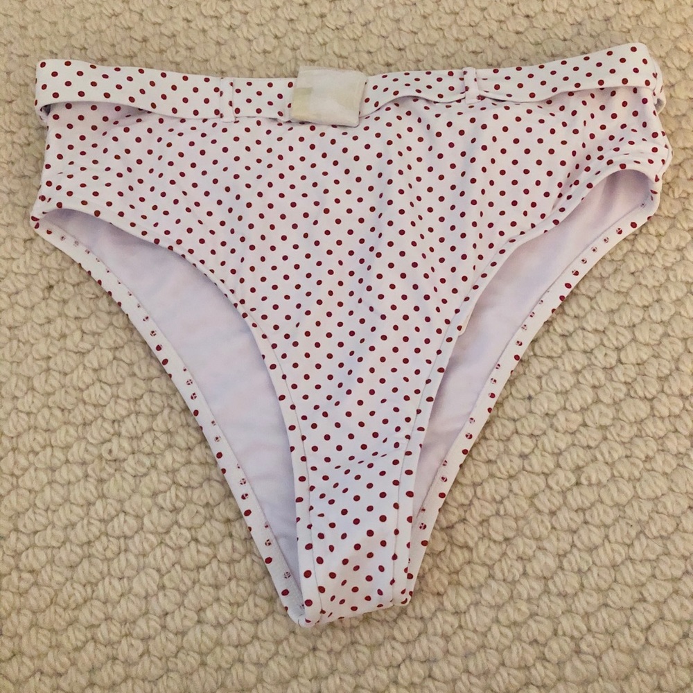 WeWoreWhat Emily Polka Dot Belted Bikini Bottoms